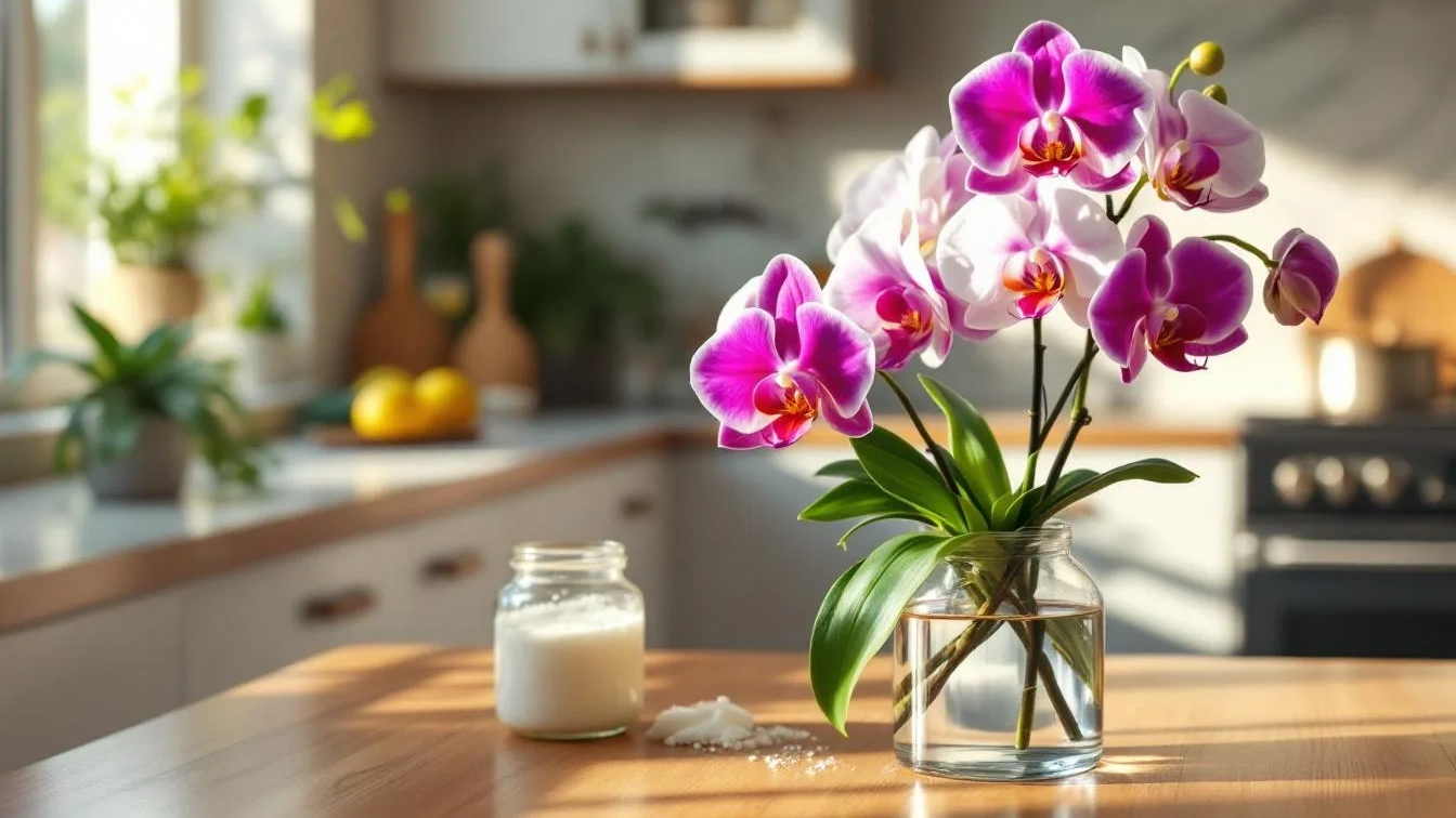 Sie hat ihre verblassten Orchideen mit dieser Küchenzutat in strahlende Juwelen verwandelt